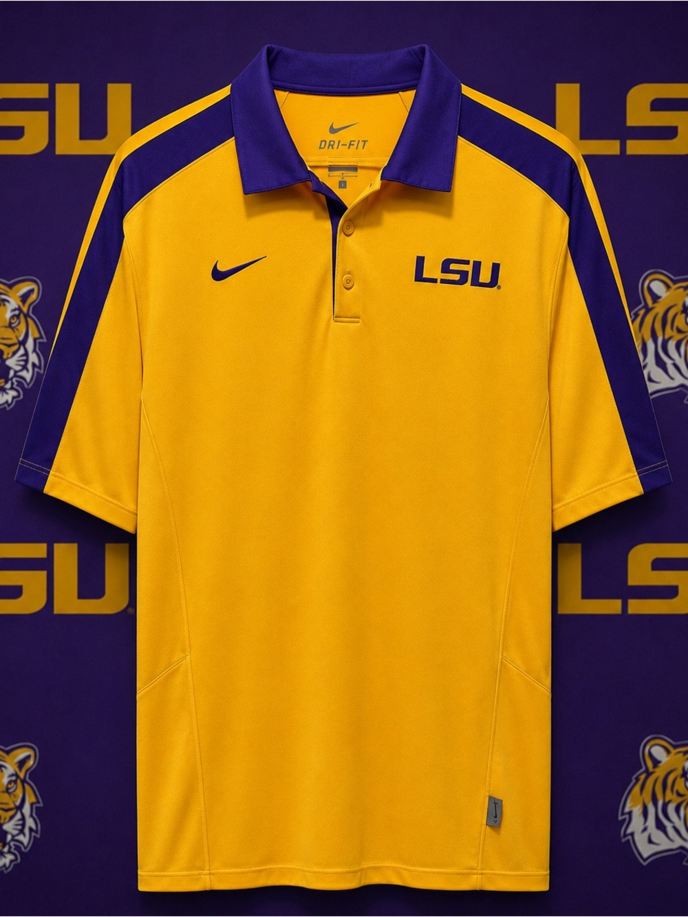 Nike LSU Gold and Purple Polo Shirt